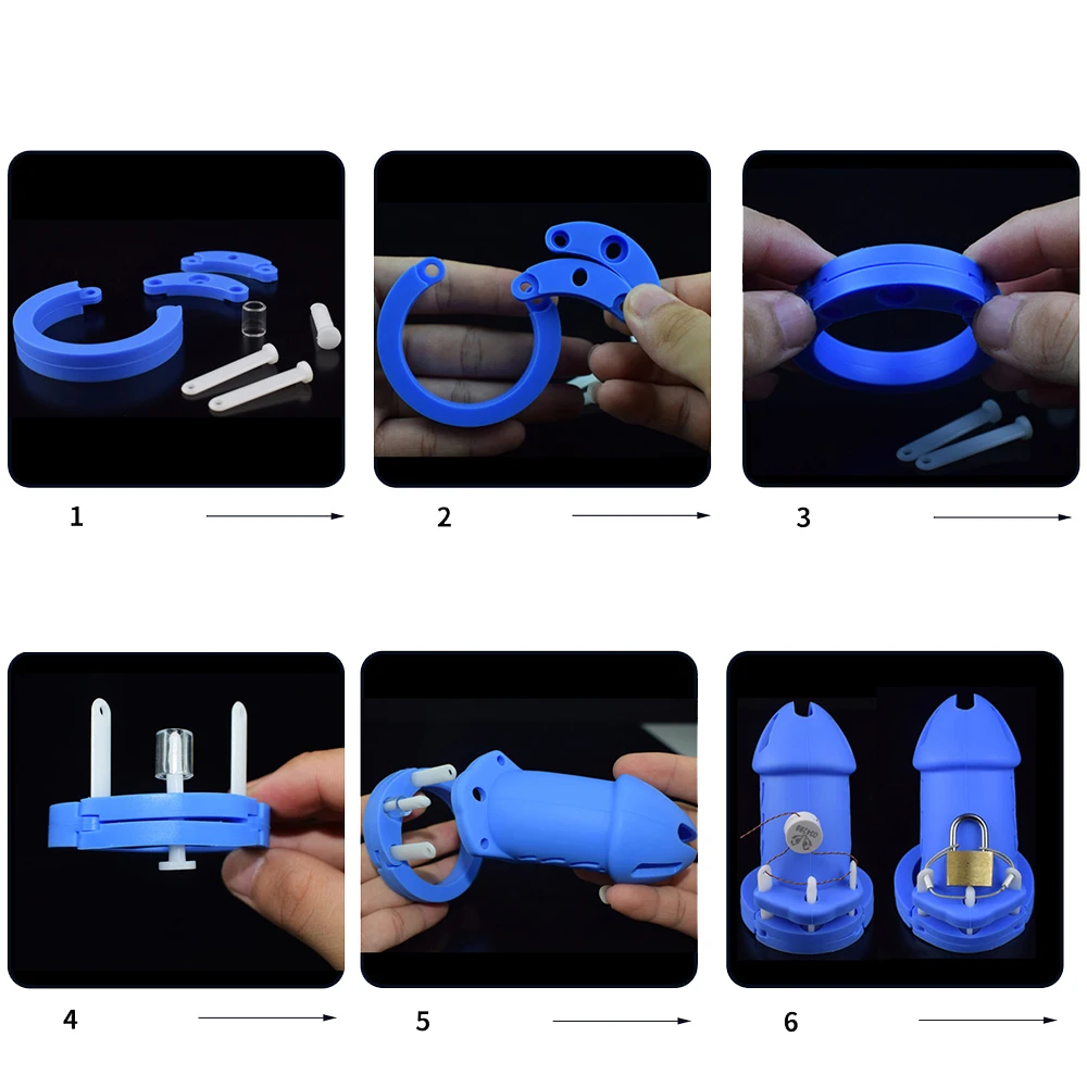 Comfort-Fit Silicone Chastity Cage with Nylon Waist Belt