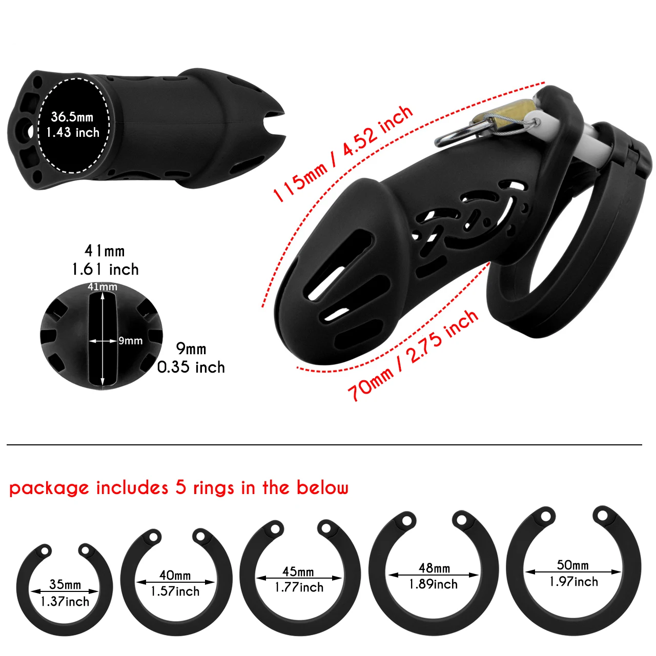 Comfort-Fit Silicone Chastity Cage with Nylon Waist Belt