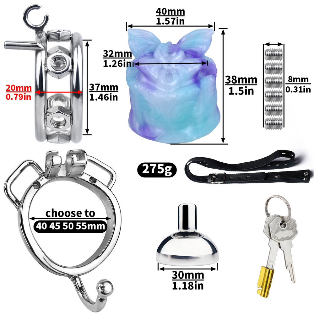Sissy Inverted Chastity Cage with Silicone Butterfly