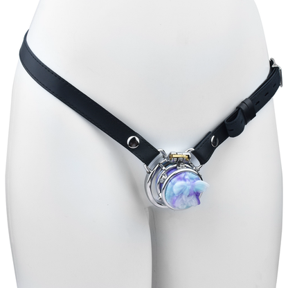 Sissy Inverted Chastity Cage with Silicone Butterfly