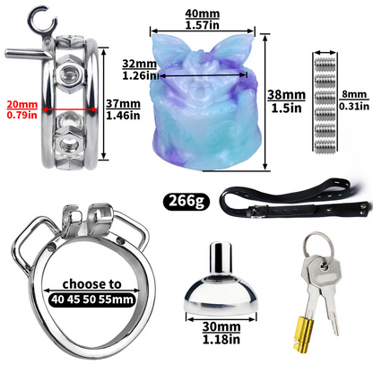 Sissy Inverted Chastity Cage with Silicone Butterfly