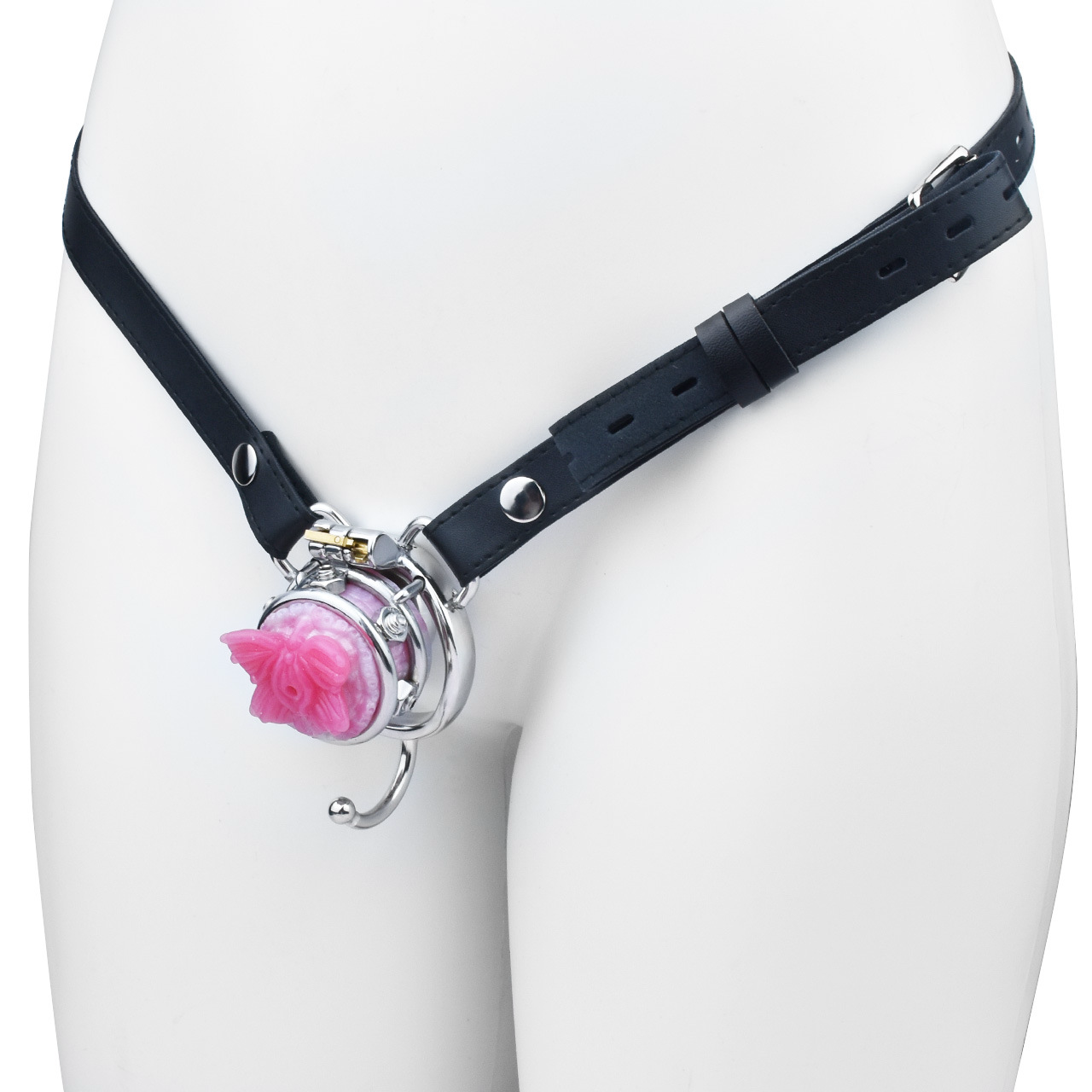 Sissy Inverted Chastity Cage with Silicone Butterfly