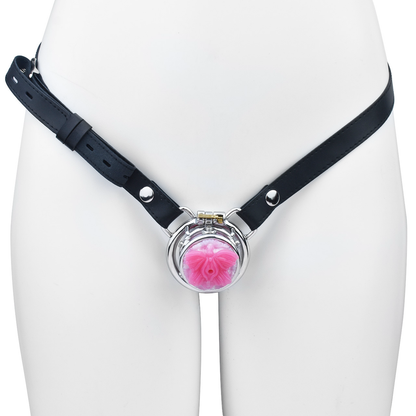 Sissy Inverted Chastity Cage with Silicone Butterfly