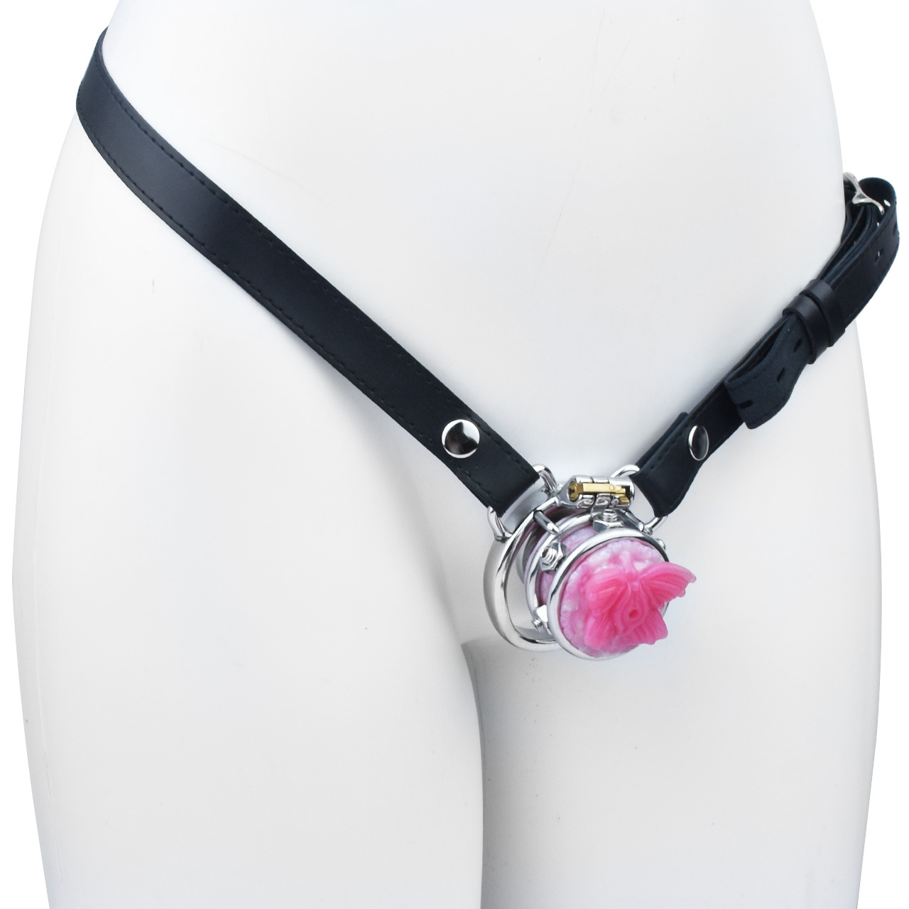 Sissy Inverted Chastity Cage with Silicone Butterfly