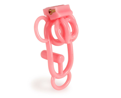Inverted Sissy Chastity Clip - Pink/ White/ Clear