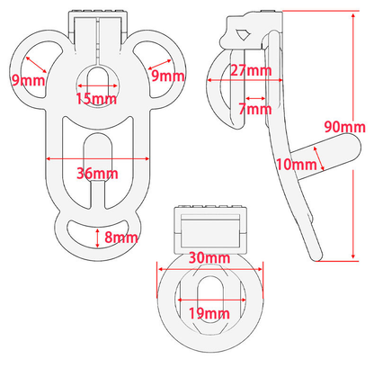 Inverted Sissy Chastity Clip - Pink/ White/ Clear