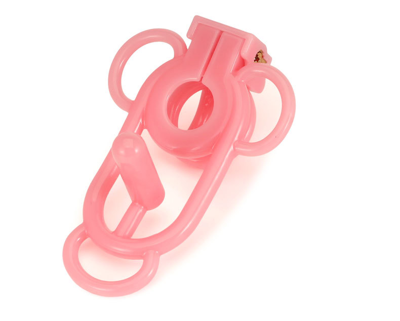 Inverted Sissy Chastity Clip - Pink/ White/ Clear