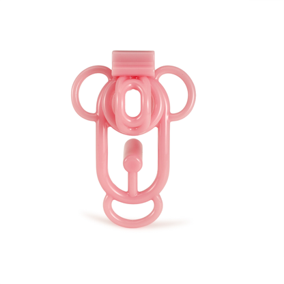 Inverted Sissy Chastity Clip - Pink/ White/ Clear
