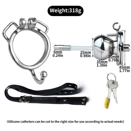 Butterfly Inverted Chastity Cage with Belt & Catheter