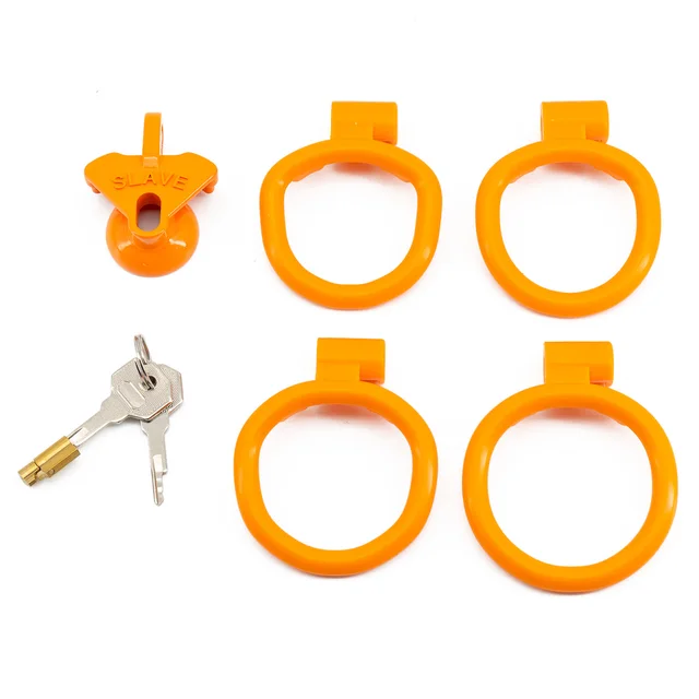 Plastic Small Inverted Chastity Cage with 4  Base Rings