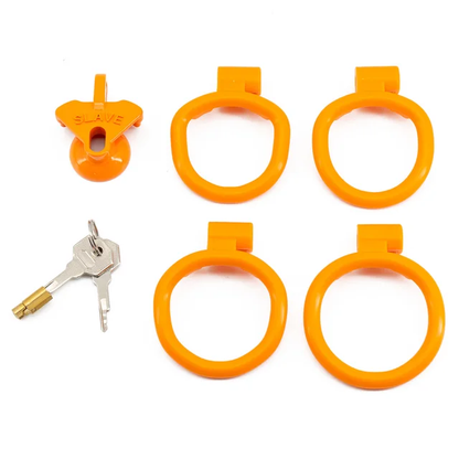 Plastic Small Inverted Chastity Cage with 4  Base Rings