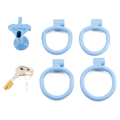 Plastic Small Inverted Chastity Cage with 4  Base Rings