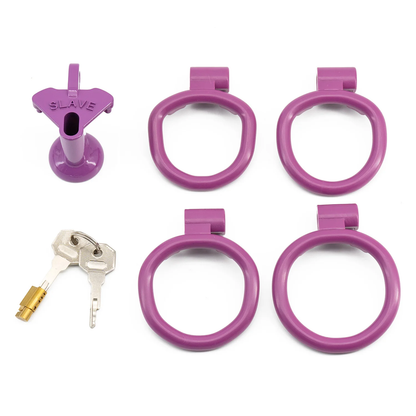 Plastic Small Inverted Chastity Cage with 4  Base Rings