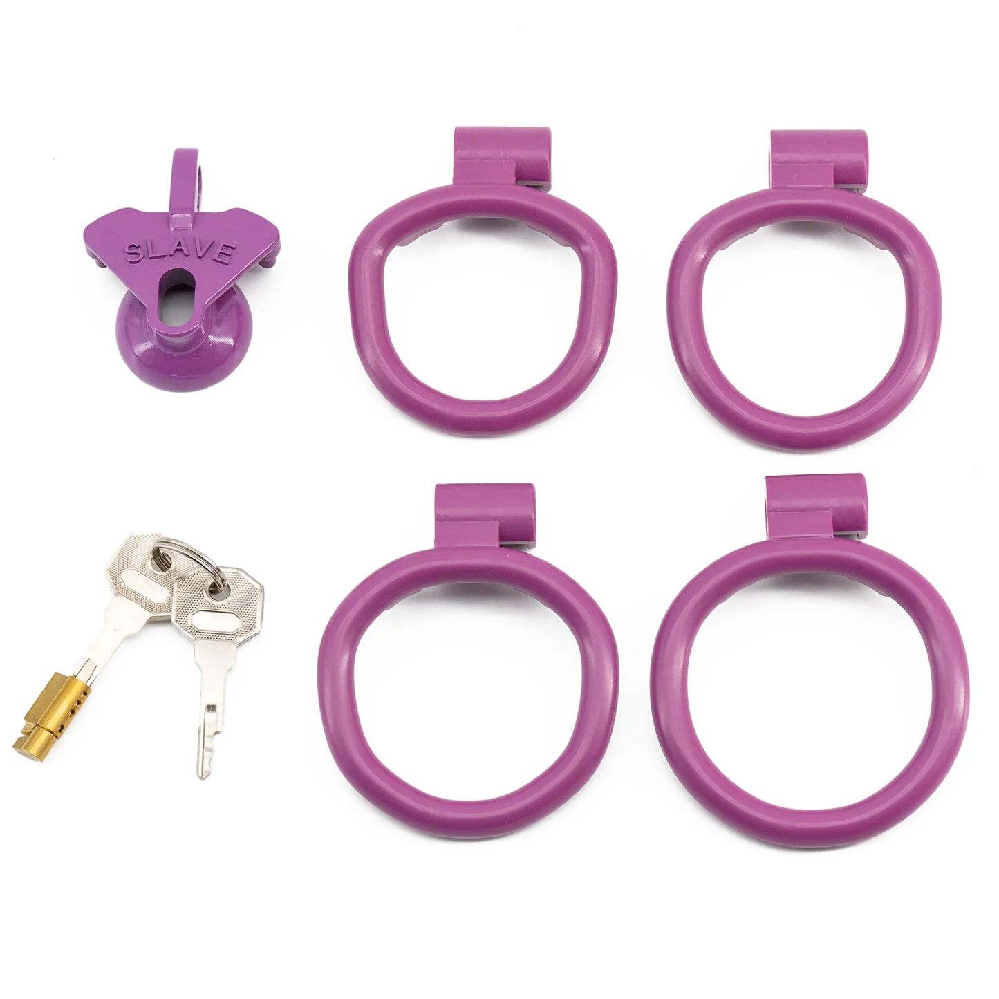 Plastic Small Inverted Chastity Cage with 4  Base Rings