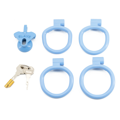 Plastic Small Inverted Chastity Cage with 4  Base Rings