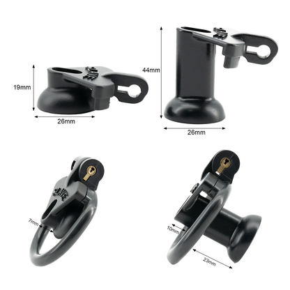 Plastic Small Inverted Chastity Cage with 4  Base Rings