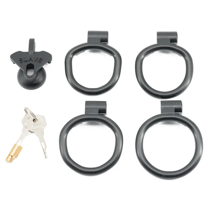 Plastic Small Inverted Chastity Cage with 4  Base Rings