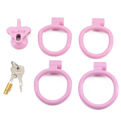 Plastic Small Inverted Chastity Cage with 4  Base Rings