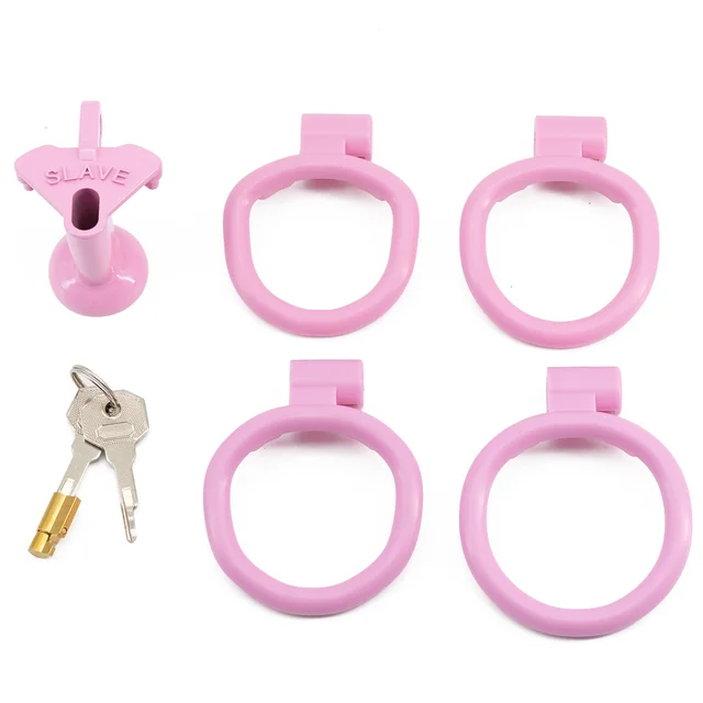 Plastic Small Inverted Chastity Cage with 4  Base Rings