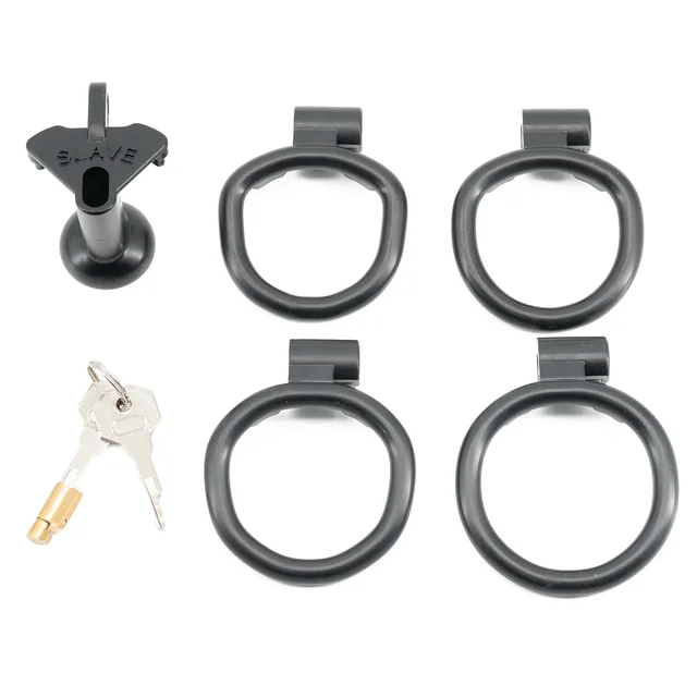 Plastic Small Inverted Chastity Cage with 4  Base Rings