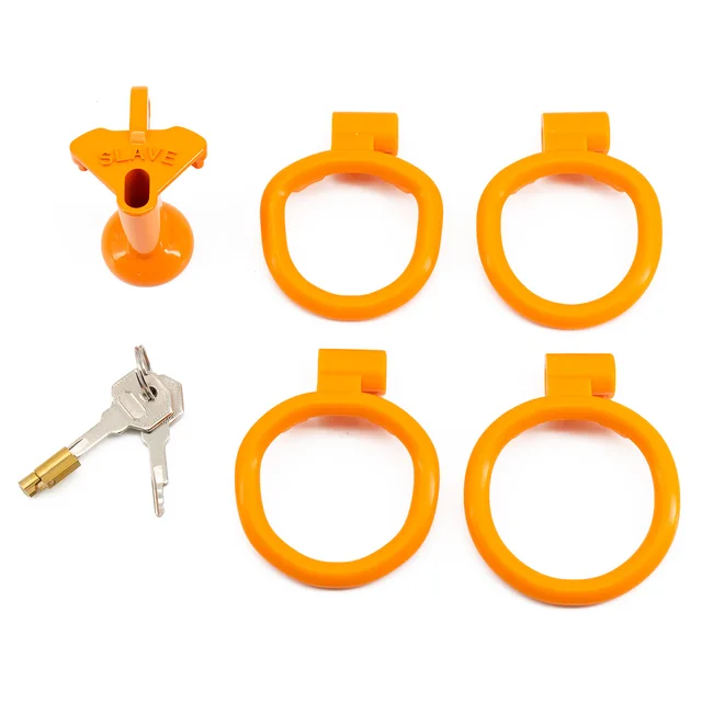 Plastic Small Inverted Chastity Cage with 4  Base Rings
