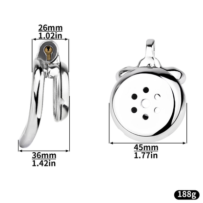 Smooth Edge Flat Chastity Cage with PU Belt