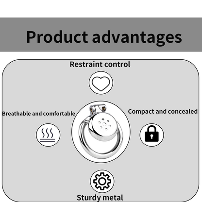 Smooth Edge Flat Chastity Cage with PU Belt