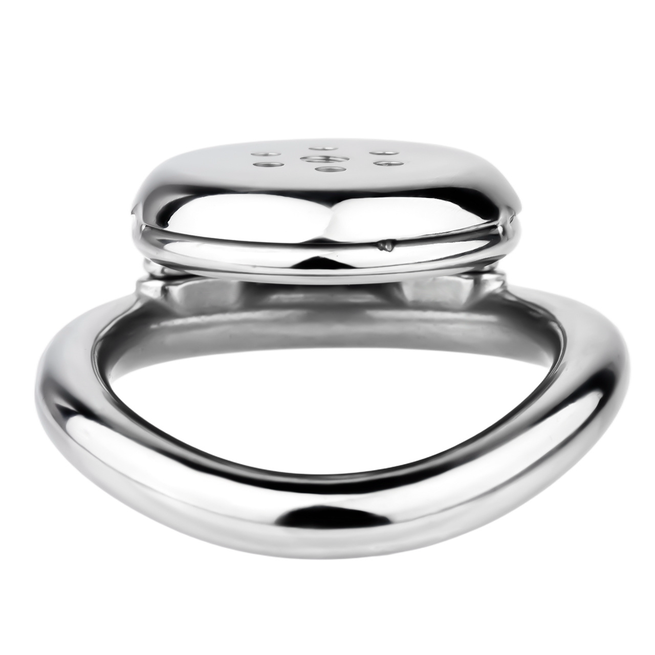 Smooth Edge Flat Chastity Cage with PU Belt