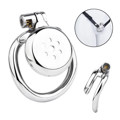 Smooth Edge Flat Chastity Cage with PU Belt