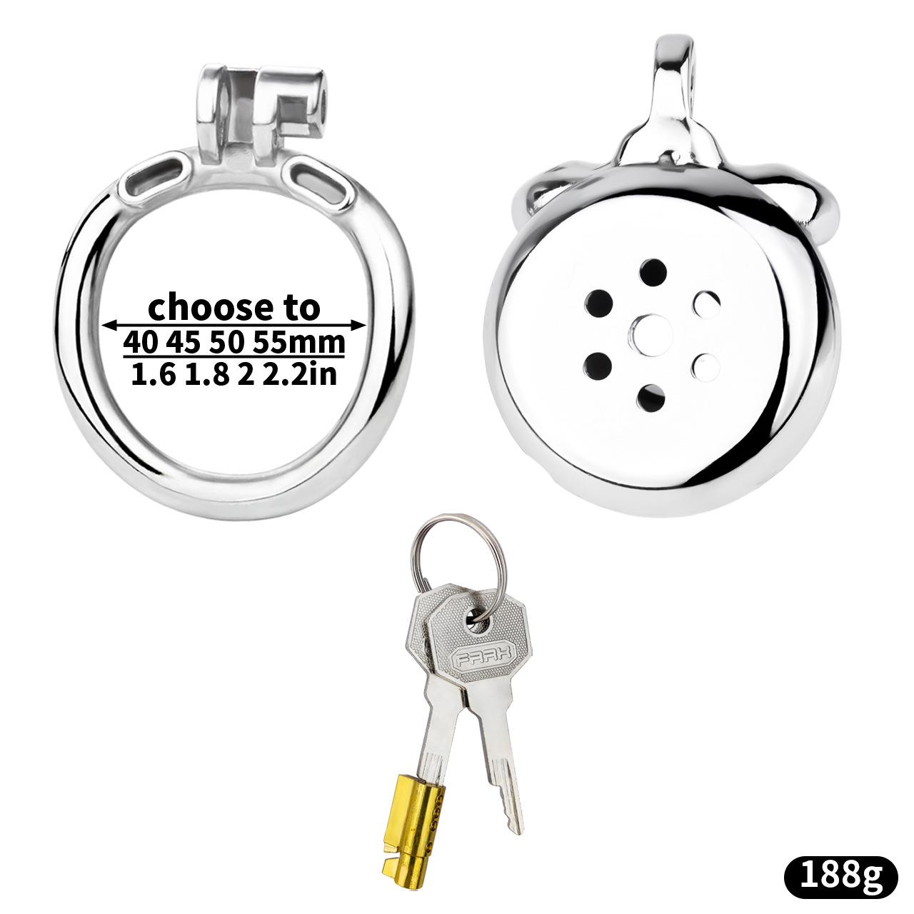 Smooth Edge Flat Chastity Cage with PU Belt