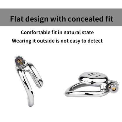 Smooth Edge Flat Chastity Cage with PU Belt