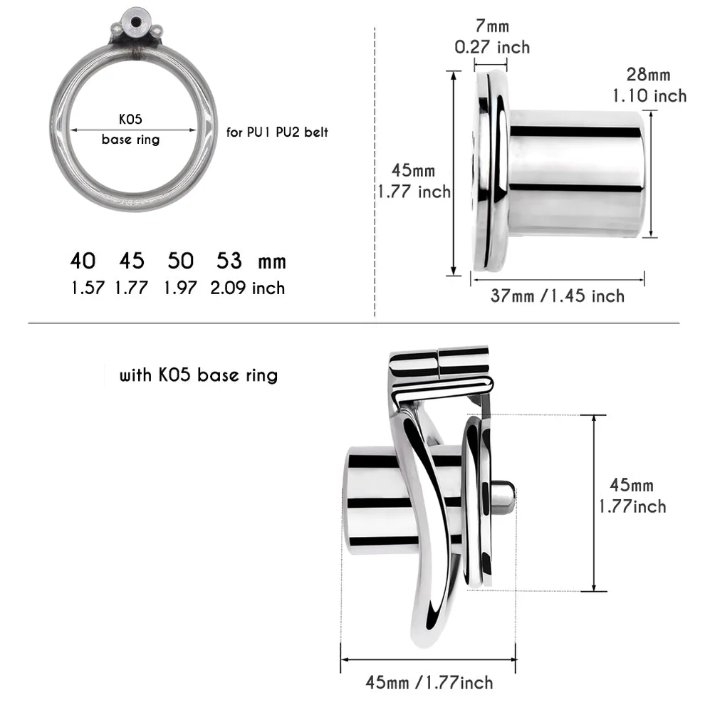 Small Chastity Cage with Inverted Cylinder & Silicone Catheter Tube