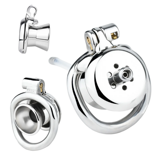 Inverted Male Chastity Cage with Flexible Catheter Tube