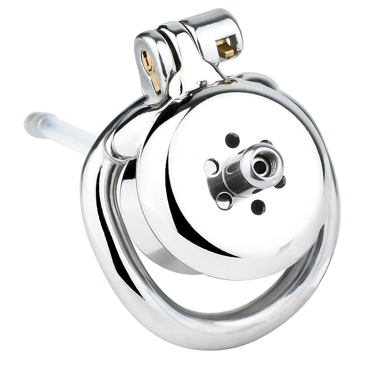 Inverted Male Chastity Cage with Flexible Catheter Tube