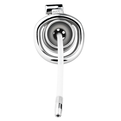 Inverted Male Chastity Cage with Flexible Catheter Tube