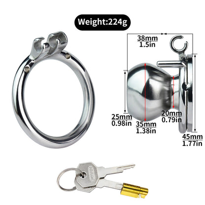 Steel Inverted Chastity Cage with Detachable Silicone Catheter