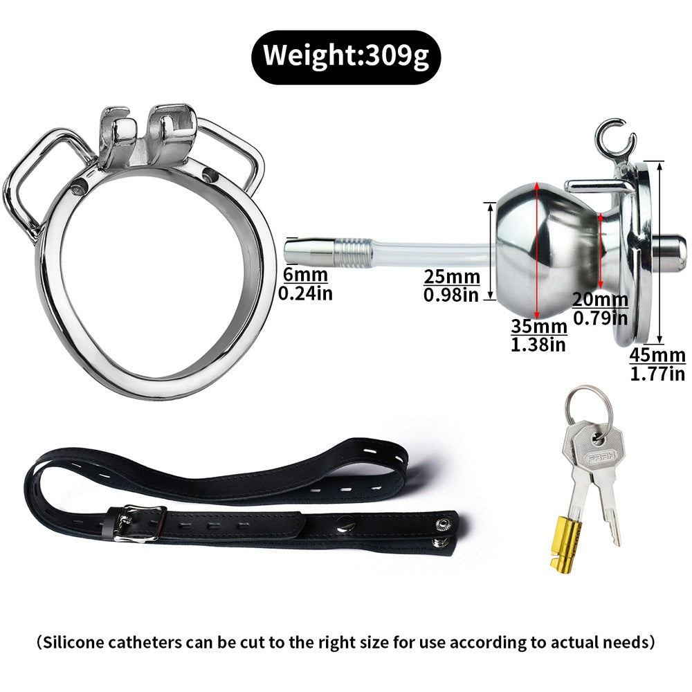 Butterfly Inverted Chastity Cage with Belt & Catheter
