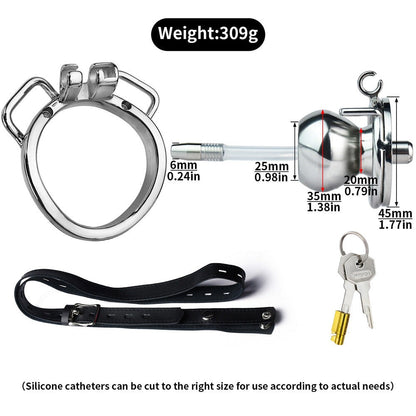 Butterfly Inverted Chastity Cage with Belt & Catheter