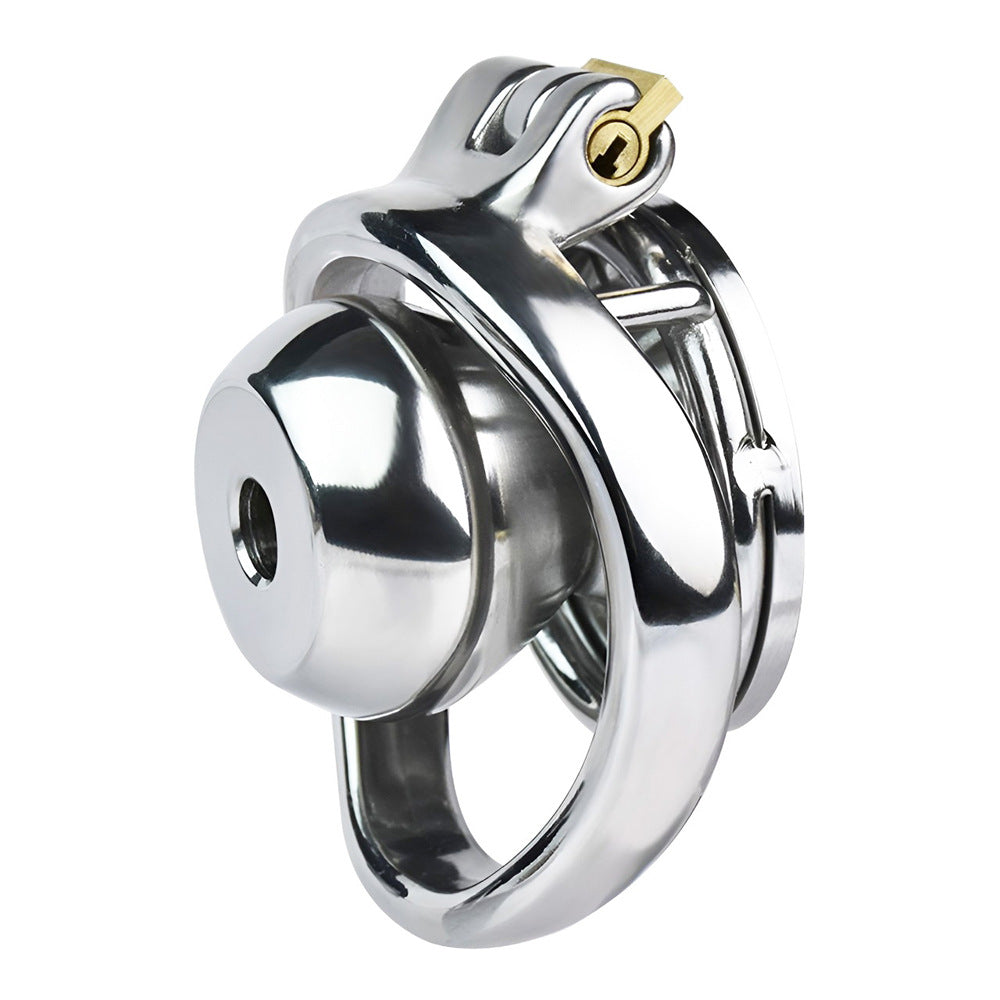 Steel Inverted Chastity Cage with Detachable Silicone Catheter