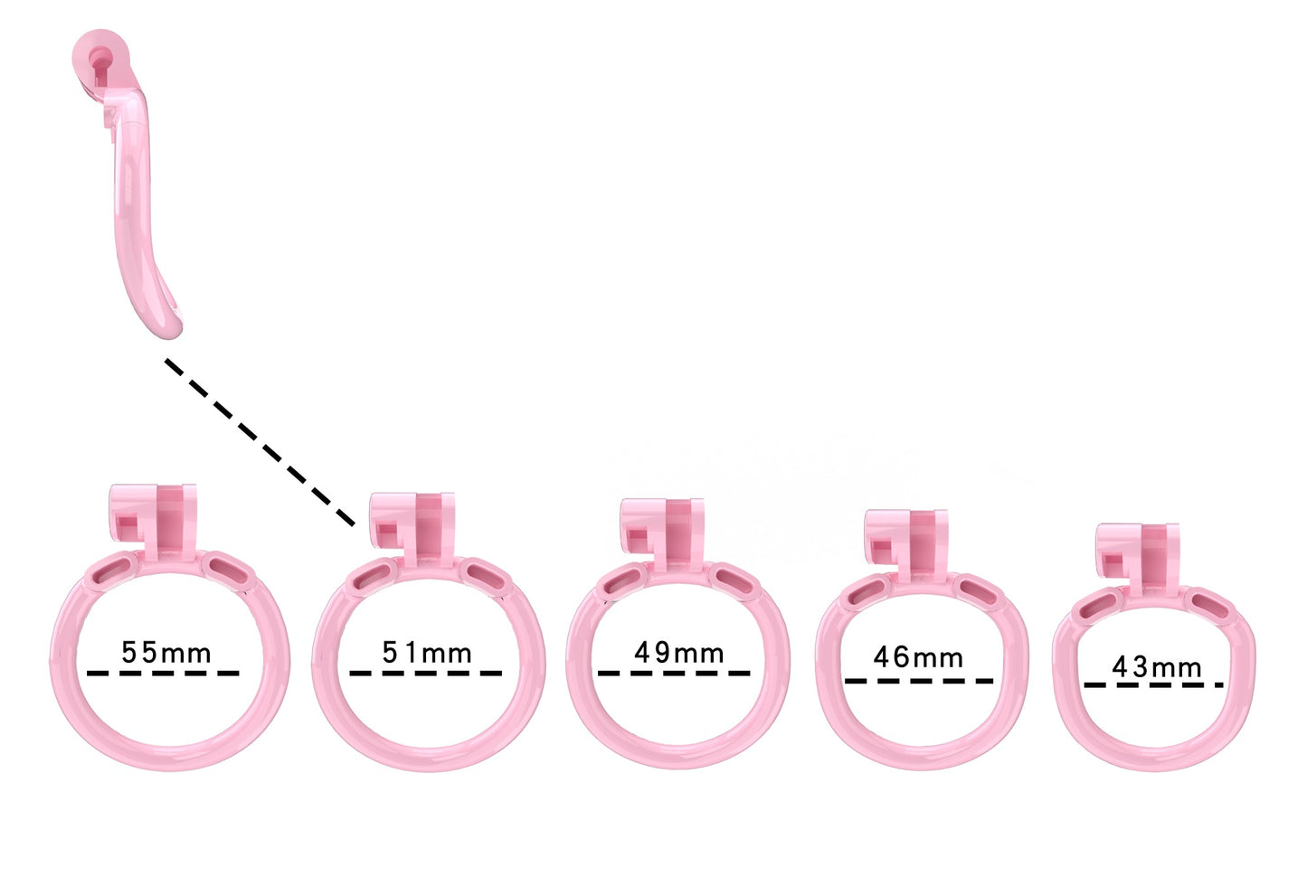 Pink Chastity Cage with Removable Silicone Spikes