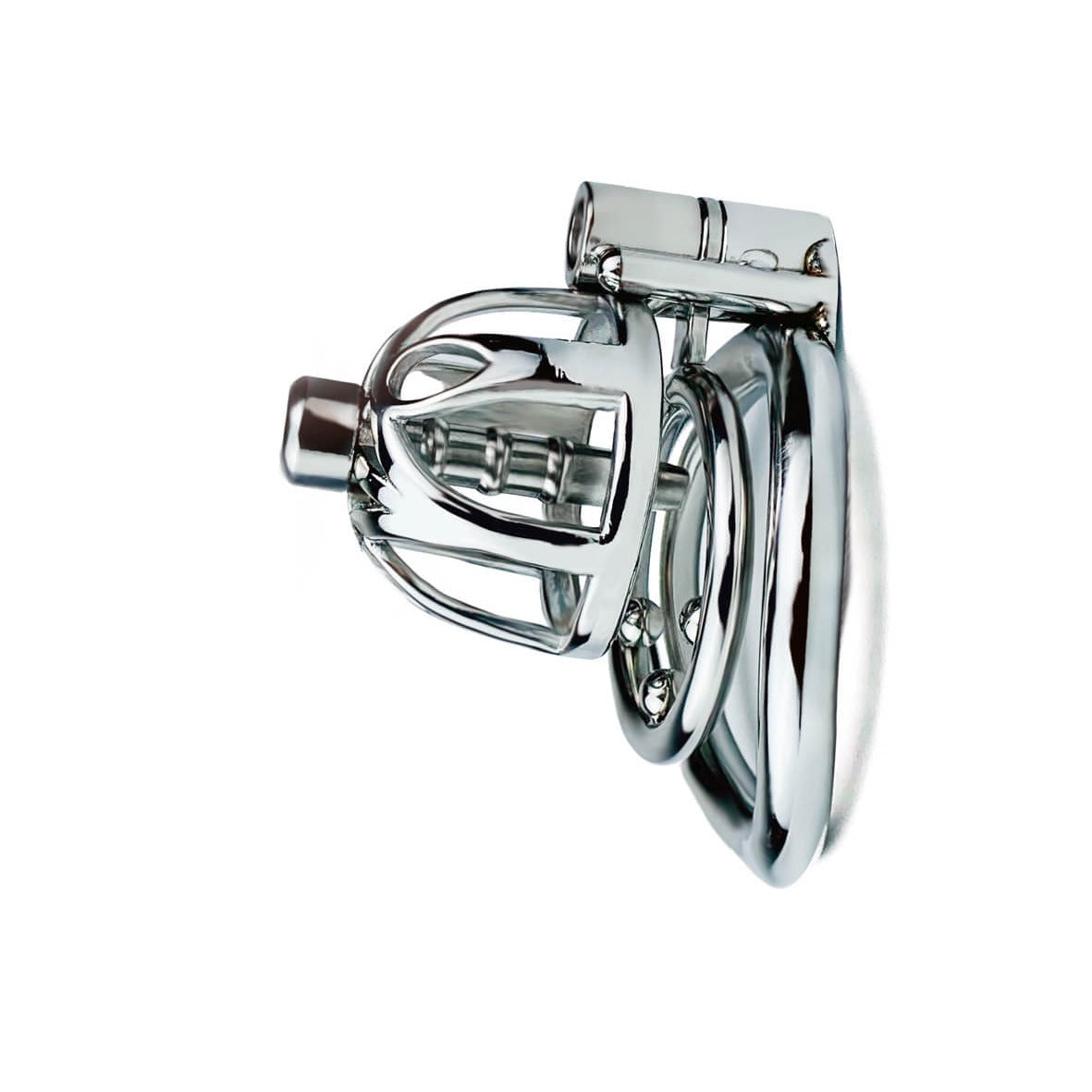 Male Stainless Steel Chastity Cage With Urethral Tube