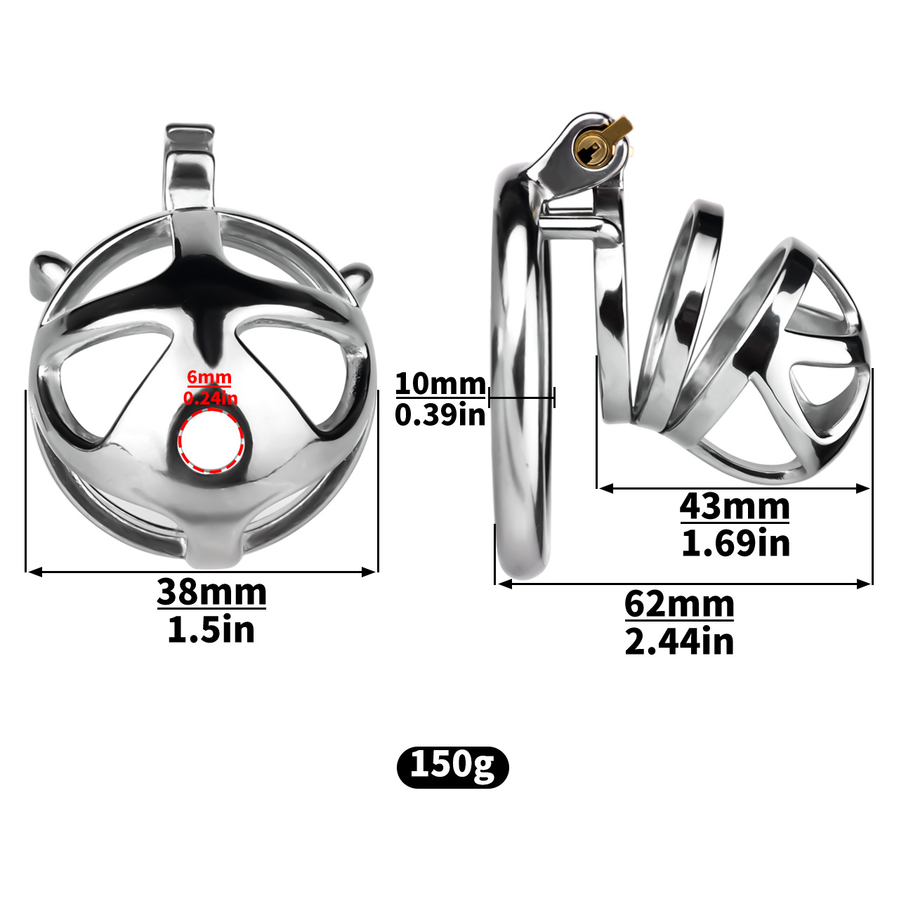 Stainless Steel Cobra Chastity Cage for Men