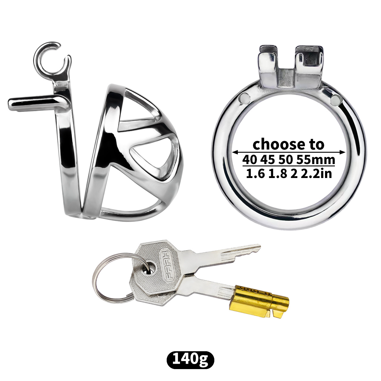 Stainless Steel Cobra Chastity Cage for Men