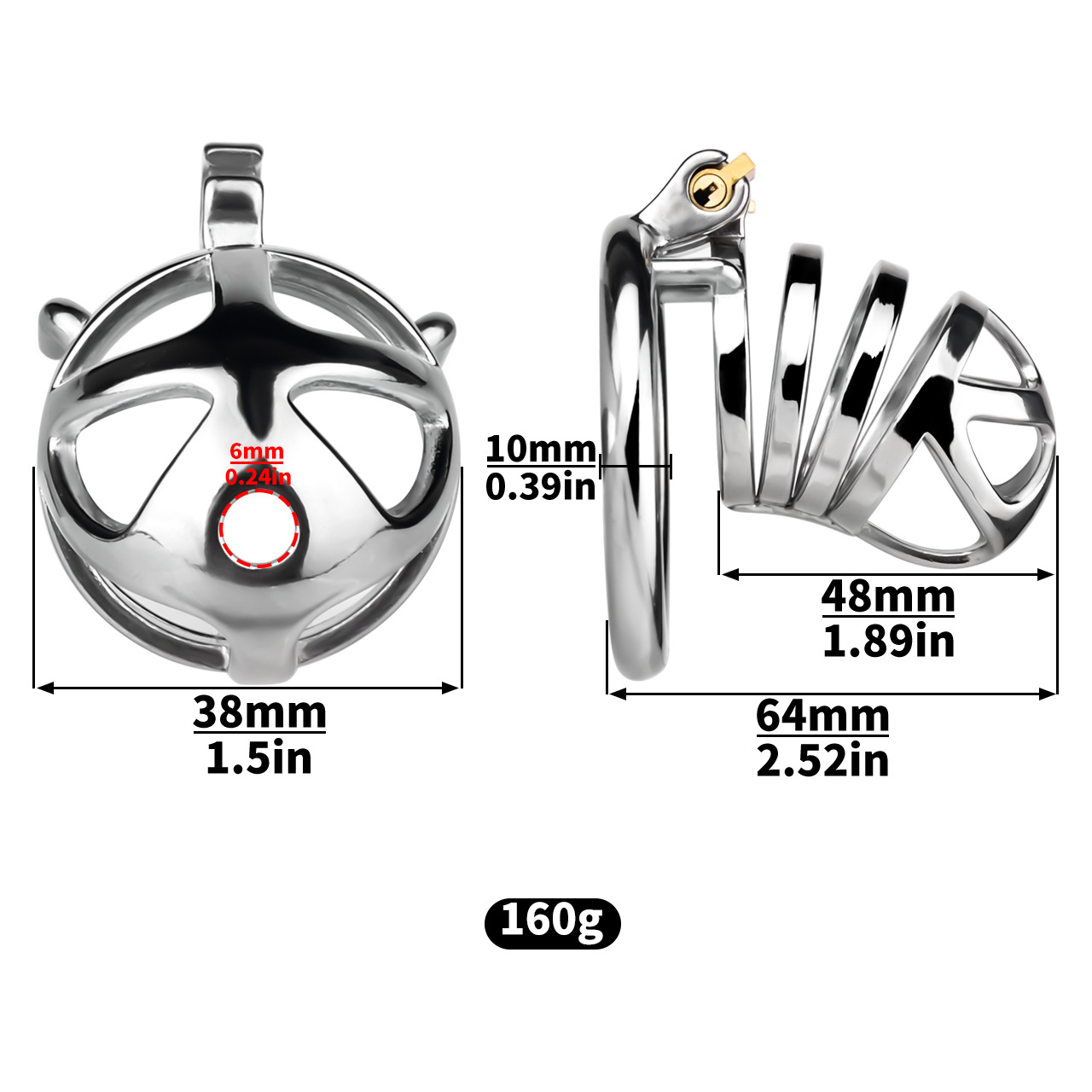 Stainless Steel Cobra Chastity Cage for Men