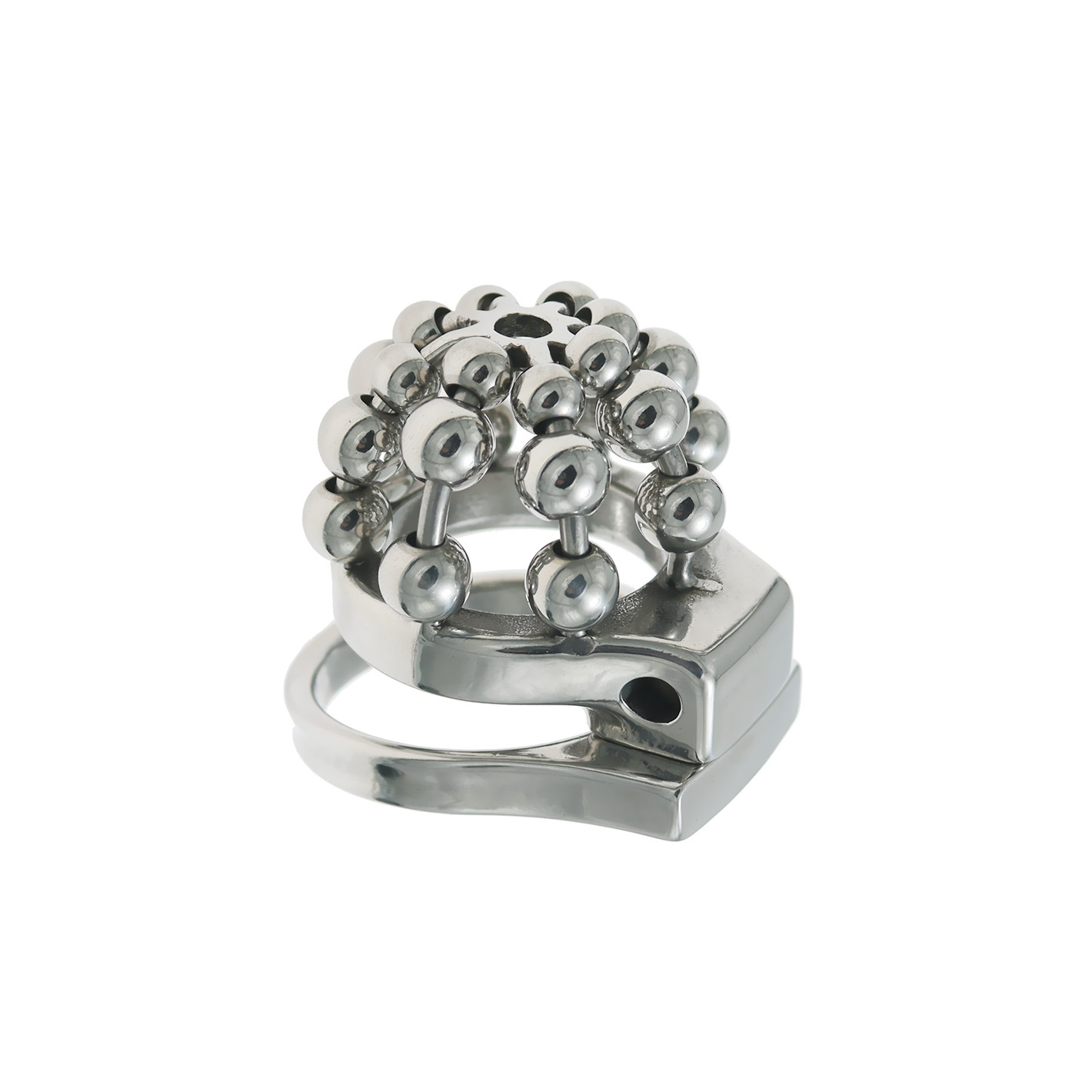 Beaded Stainless Steel Chastity Cage
