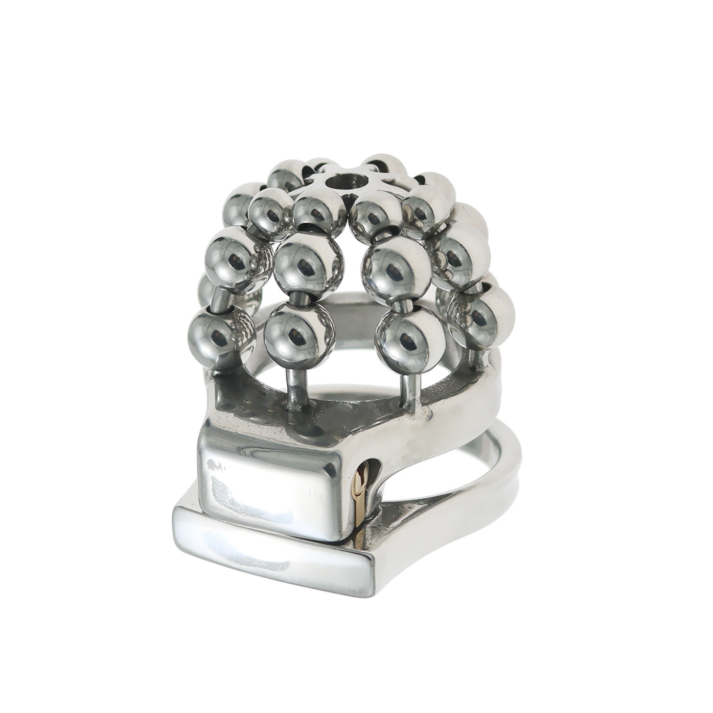Beaded Stainless Steel Chastity Cage