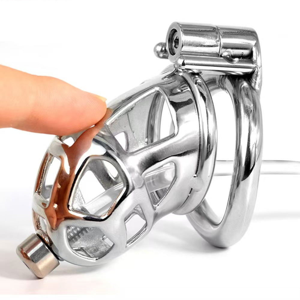 Steel Cobra Chastity Cage with Silicone Catheter - 1