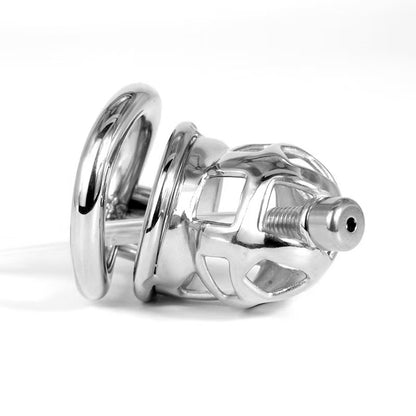 Steel Cobra Chastity Cage with Silicone Catheter - 3
