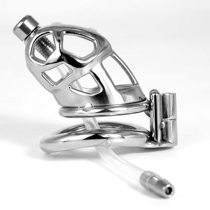 Steel Cobra Chastity Cage with Silicone Catheter - 4
