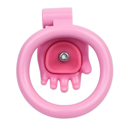 Palm Shaped Pink Chastity Cage